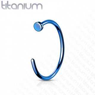 Piercing nez anneau en Titane grade 23 - Bleu