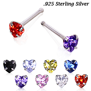 Piercing nez argent 925  coeur strass