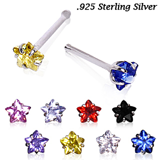 Piercing nez argent 925  toile strass