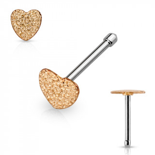 Piercing nez coeur cuivr scintillant