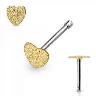 Piercing nez coeur dor scintillant