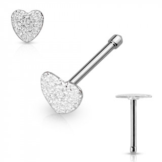 Piercing nez coeur scintillant