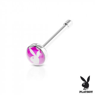 Piercing nez droit  embout Playboy rose