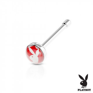 Piercing nez droit  embout Playboy rouge