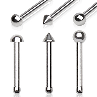 Piercing nez à embout boule, pointe ou dôme