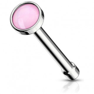 Piercing nez à embout serti epoxy - Rose
