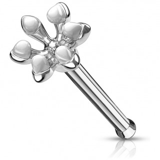 Piercing nez fleur emaille - Blanc