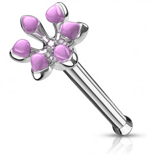 Piercing nez fleur emaillée - Violet