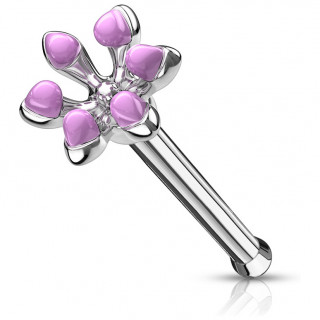 Piercing nez fleur emaille - Violet