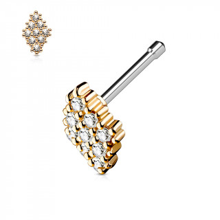 Piercing nez losange de strass cuivré