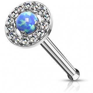 Piercing nez opale cercle zirconium - Bleu