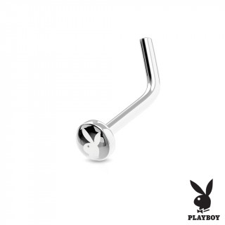 Piercing nez Playboy noir  tige en "L"