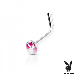 Piercing nez Playboy rose  tige en "L"