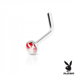 Piercing nez Playboy rouge  tige en "L"