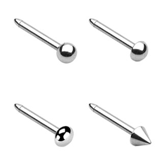 Piercing nez stud en acier argent