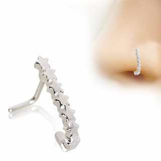 Piercing nez tige "L"  enfilade d'toiles