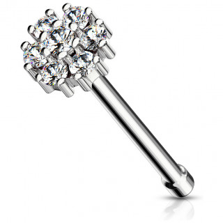 Piercing nez tige droite  bouton de fleur