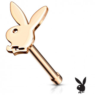 Piercing nez tige droite Lapin Playboy (officiel) - Cuivr