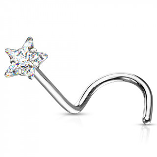 Piercing nez tige "U" en acier  toile zirconium clair