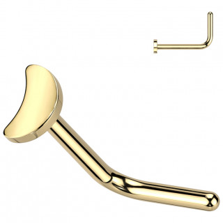 Piercing nez Titane doré lune à tige en L
