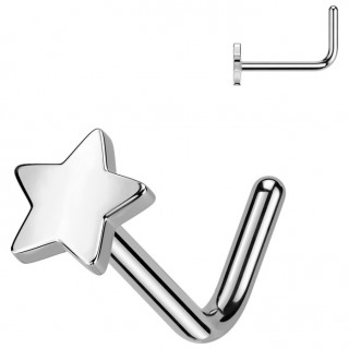 Piercing nez Titane étoile à tige en L