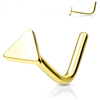 Piercing nez  triangle et tige "L" en acier dor