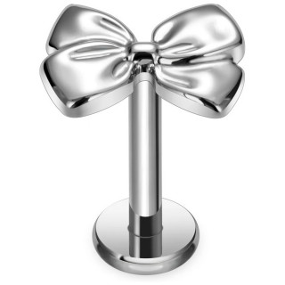Piercing noeud papillon en Titane  filetage interne (lvre et oreille)