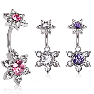 Piercing nombri  duo de fleurs toiles