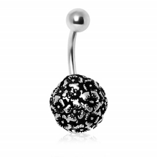 Piercing nombril  boule de fleurs ajoure