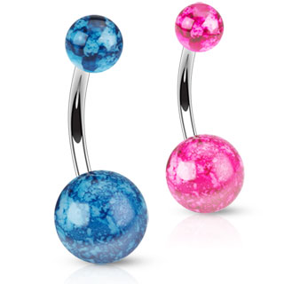 Piercing nombril  boules avec motif claboussures de peinture