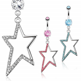 Piercing nombril  toile style star pave de pierres