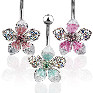 Piercing nombril  fleur tropicale