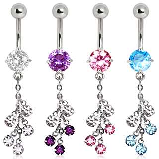 Piercing nombril  grappe de strass