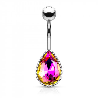 Piercing nombril  groutte de cristal nuanc - Pourpre