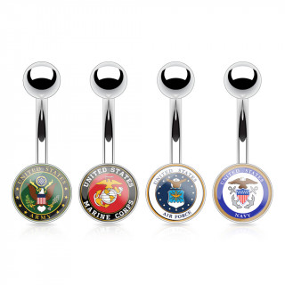 Piercing nombril à logo armée américaine