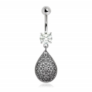 Piercing nombril  pendentif tribal en goutte