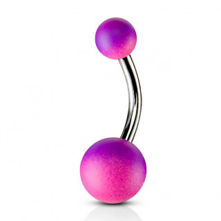 Piercing nombril  revtement en caoutchouc - rose et violet