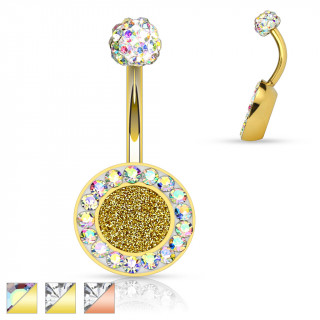 Piercing nombril  rond paillett cercl de strass