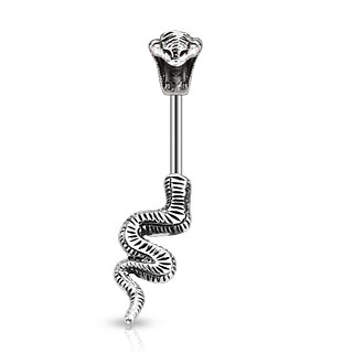 Piercing nombril à serpent cobra