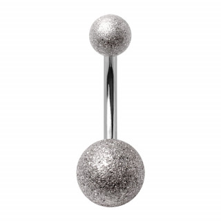 Piercing nombril acier  boules sables