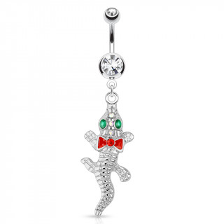 Piercing nombril avec crocodile lgant