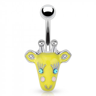 Piercing nombril avec giraffe rigolote