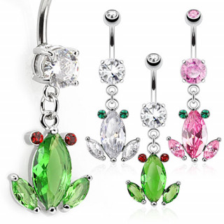 Piercing nombril avec grenouille de pierres