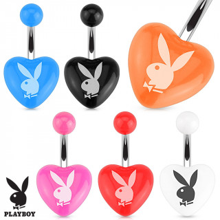 Piercing nombril avec lapin Playboy sur coeur