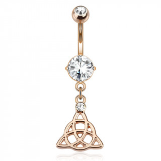 Piercing nombril avec pendentif celtique triskle