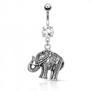 Piercing nombril avec pendentif lphant