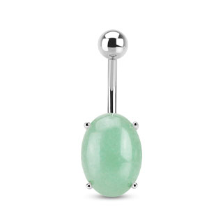 Piercing nombril avec pierre Amazonite ovale