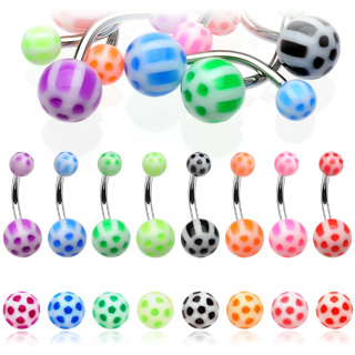 Piercing nombril ballon flashy UV