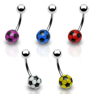 Piercing nombril ballon football