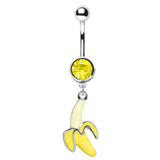 Piercing nombril banane en pendentif